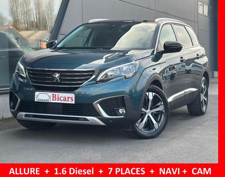 Peugeot 5008 1.6 BlueHDI + 7 ZITPLAATSEN+GT Line+ NAVI CAMER, Auto's, Peugeot, Bedrijf, 360° camera, ABS, Achteruitrijcamera, Airbags