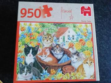 Jumbo puzzel / 950 stukjes / Farm Cats beschikbaar voor biedingen