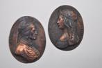 2 Medallions - Dante en zijn muze Beatrice, Antiek en Kunst, Curiosa en Brocante, Ophalen of Verzenden
