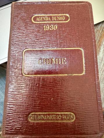 CHEMISTRY Agenda Dunod 1930, in het Frans beschikbaar voor biedingen