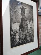 G Langie: ets 'Gentse leute'; Gentse kunstenaar, Ophalen of Verzenden