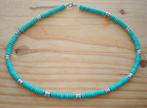 Ketting van turquoise natuursteen 09041Col, Nieuw, Steen of Mineraal, Met edelsteen, Verzenden