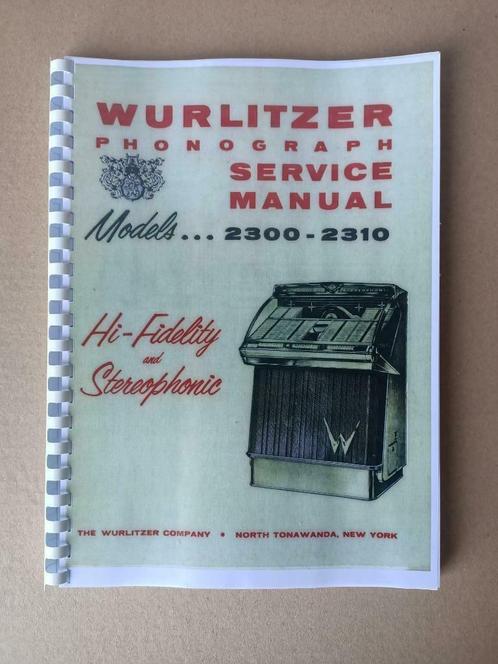 Service Manual: wurlitzer 2300/2310 (1960) jukebox nieuw !!!, Verzamelen, Automaten | Jukeboxen, Wurlitzer, Ophalen of Verzenden