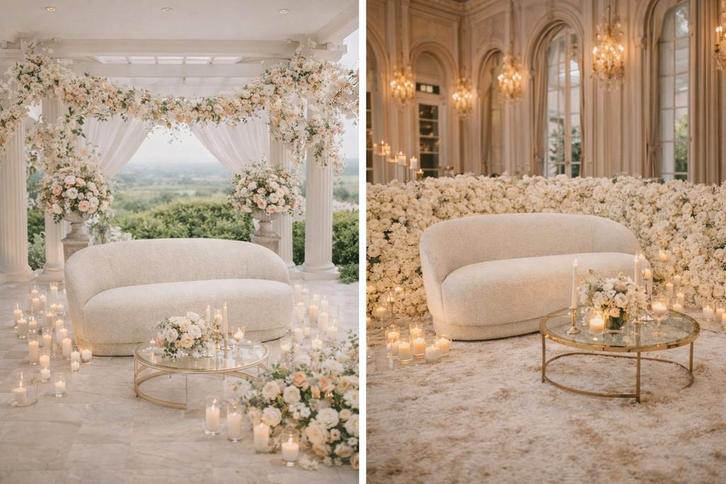 Bruidsbank te huur incl Transport, Hobby en Vrije tijd, Feestartikelen | Verhuur, Nieuw, Ophalen