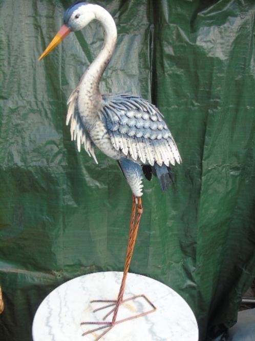 statue d un oiseau héron en fer forgé pat couleurs , nouveau, Jardin & Terrasse, Accessoires pour étangs, Neuf, Bord de l'étang