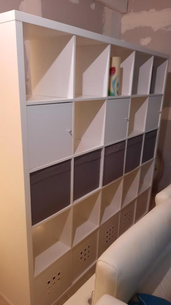 Witte open KALLAX kast, 182x182 cm, Huis en Inrichting, Kasten | Boekenkasten, Gebruikt, 150 tot 200 cm, 150 tot 200 cm, 25 tot 50 cm