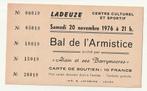 Carte soutien Ladeuze Bal Armistice 1976 Alain & Barrymoores, Verzenden, Zo goed als nieuw