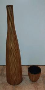 Duo vase totem & cache-pot imitation bois zébré, Enlèvement