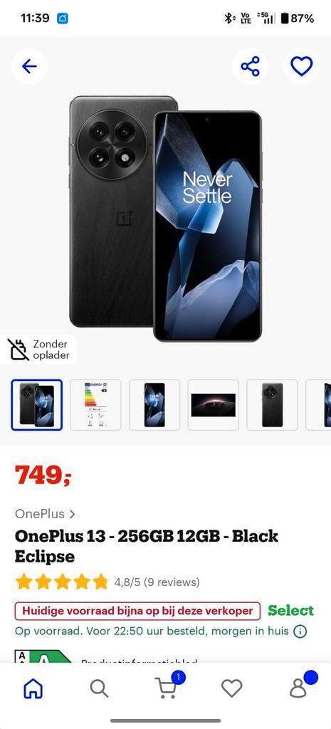 One Plus 13 256 Go à vendre, Télécoms, Téléphonie mobile | Motorola, Comme neuf, 6 mégapixels ou plus, Enlèvement