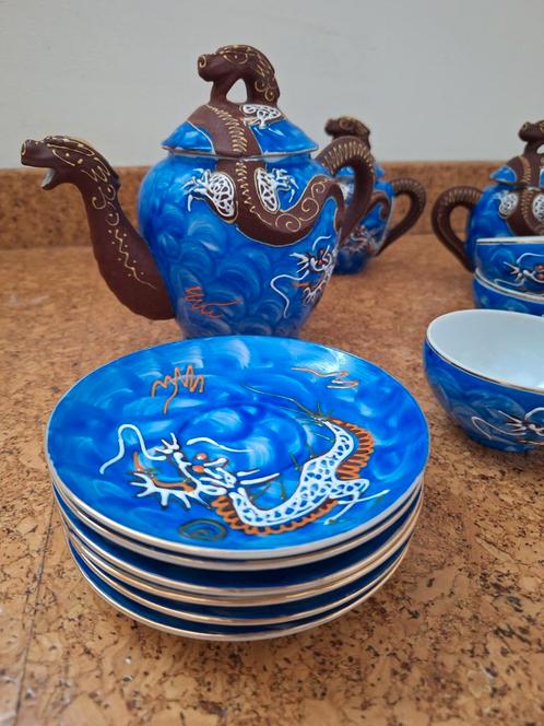 Japanse theeset met drakenmotief, Antiek en Kunst, Antiek | Servies compleet, Ophalen