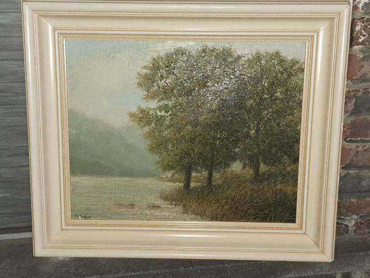 Huile sur toile signe franz bakker, Antiek en Kunst, Kunst | Schilderijen | Klassiek, Ophalen of Verzenden