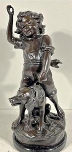 bronze enfant et son chien signe, Bronze, Enlèvement
