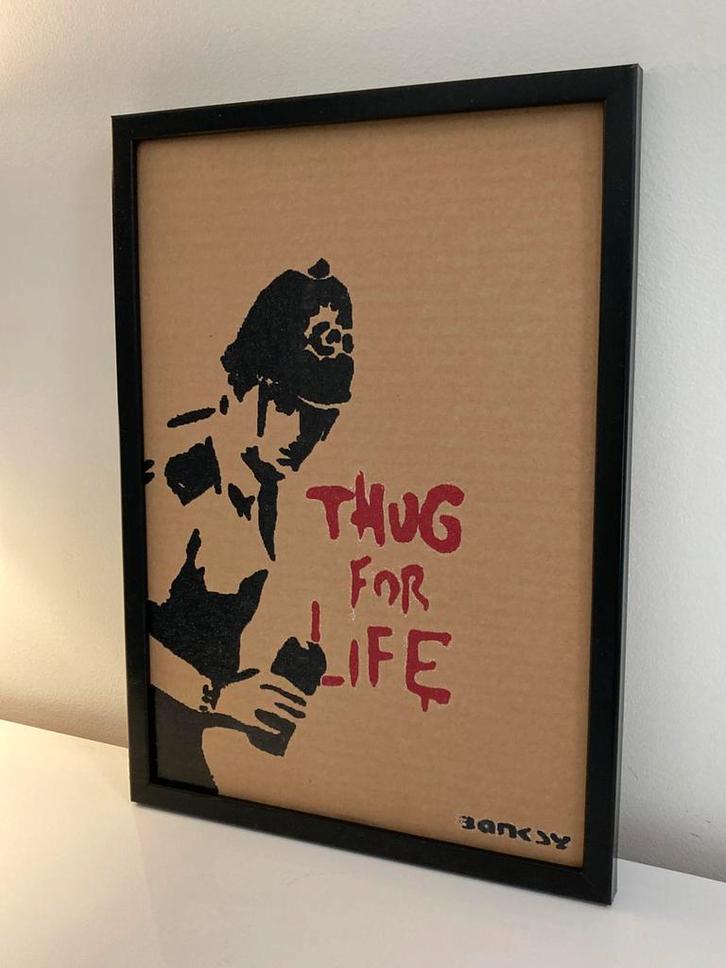 BANKSY: ingelijst werk beperkt tot 50 exemplaren, Antiek en Kunst, Kunst | Designobjecten, Ophalen of Verzenden
