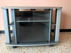 Meuble TV gris avec portes vitrées, Enlèvement, Comme neuf, Classique, Moins de 100 cm
