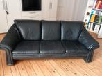 Canapé en cuir noir, Huis en Inrichting, Zetels | Zetels, Ophalen, Gebruikt, 150 tot 200 cm, Driepersoons