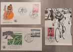 15 postzegels met eeste dag stempel enveloppen, Met envelop, Verzenden, Gestempeld, 1e dag stempel