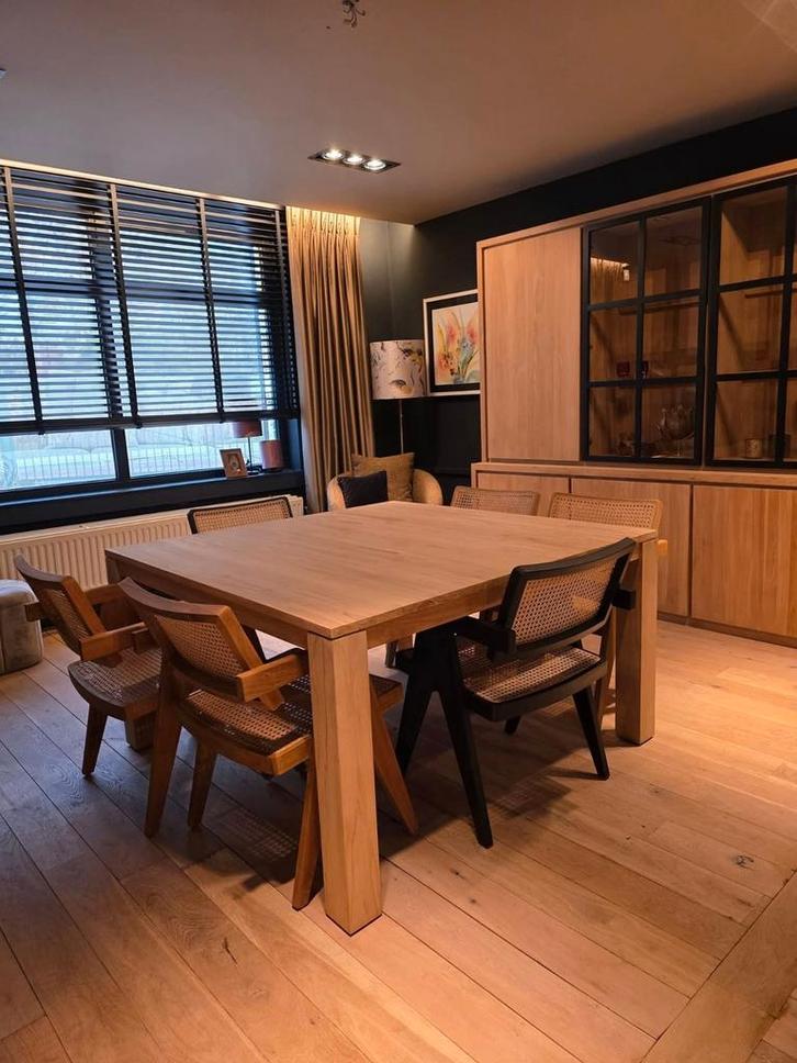 Eettafel in teakhout vierkant €580, Huis en Inrichting, Tafels | Eettafels, Vierkant, Teakhout, Ophalen