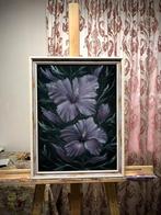 Elegante handgeschilderde bloemcompositie, Ophalen of Verzenden, Zo goed als nieuw, Schilderij