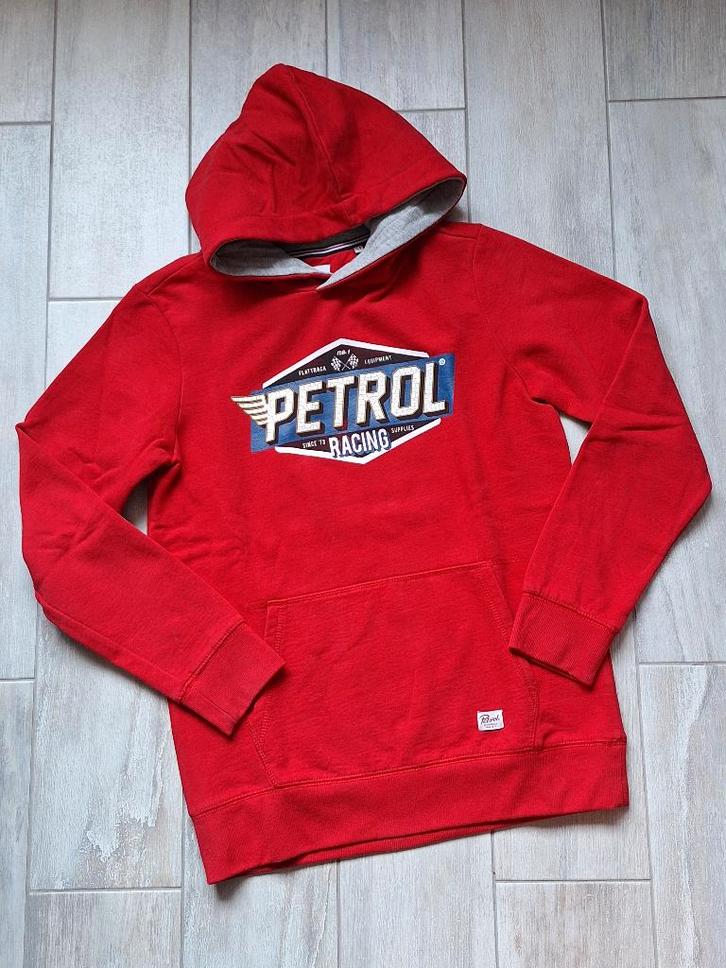 ★ M164 - Trui met kap Petrol, Kinderen en Baby's, Kinderkleding | Maat 164, Zo goed als nieuw, Jongen, Trui of Vest, Ophalen of Verzenden