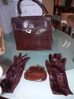 Sac +gant + portemonnaie en serpent., Bijoux, Sacs & Beauté, Enlèvement, Utilisé
