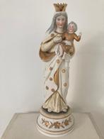 Beeld Maria in biscuit met goudverf (30 cm), Antiek en Kunst, Ophalen of Verzenden