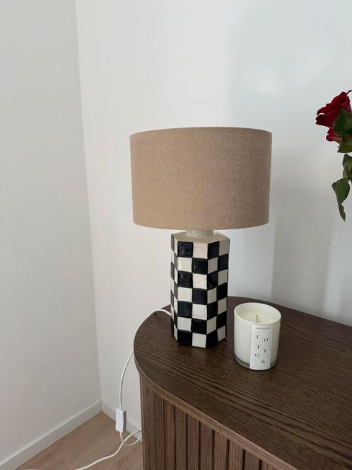 &k Amsterdam check lamp, Huis en Inrichting, Lampen | Lampenkappen, Zo goed als nieuw, Beige, Ophalen of Verzenden