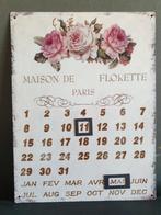 Kalender van metaal , roze bloemen, Ophalen of Verzenden, Nieuw