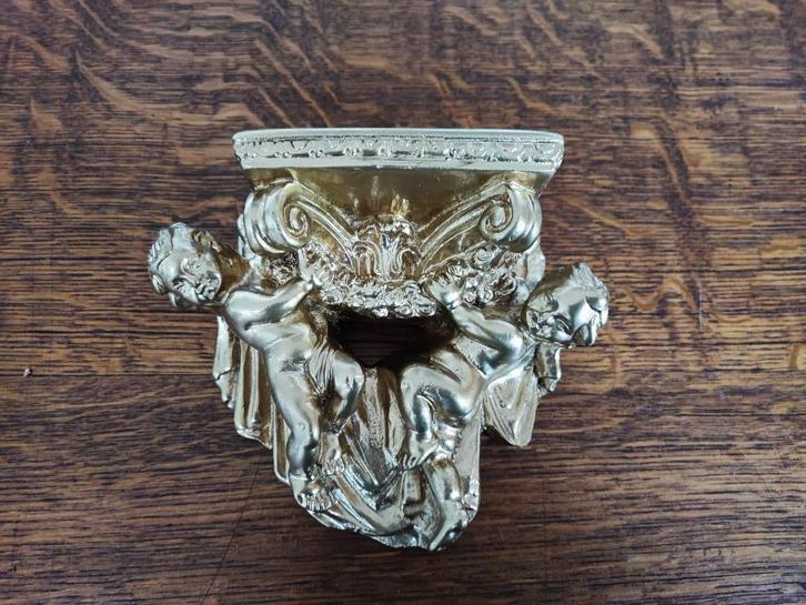 Gouden wandconsole met putti engelen, Antiek en Kunst, Antiek | Religieuze voorwerpen, Ophalen of Verzenden