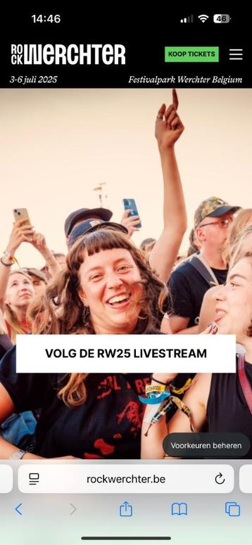 Gezocht: 1 ticket voor Rock Werchter zondag, Enlèvement ou Envoi