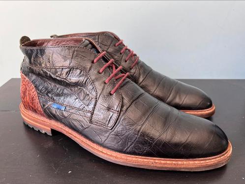 Floris van Bommel herenschoenen maat 8 / 42 H, Kleding | Heren, Schoenen, Zo goed als nieuw, Boots, Zwart, Ophalen of Verzenden