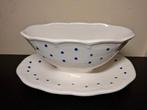 VINTAGE: Boch: sauskom blauwe stippen met stempel, Antiek en Kunst, Ophalen