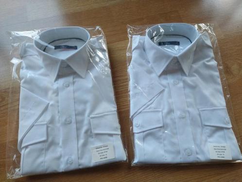 Oline 2 piloten hemden korte mouwen, Kleding | Heren, Overhemden, Halswijdte 38 (S) of kleiner, Wit, Ophalen of Verzenden