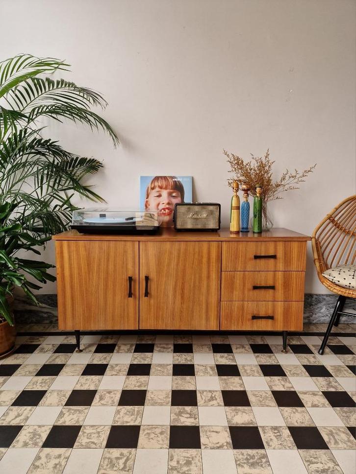 Vintage midcentury dressoir | platenspeler meubel | kast, Huis en Inrichting, Overige Huis en Inrichting, Gebruikt, Ophalen