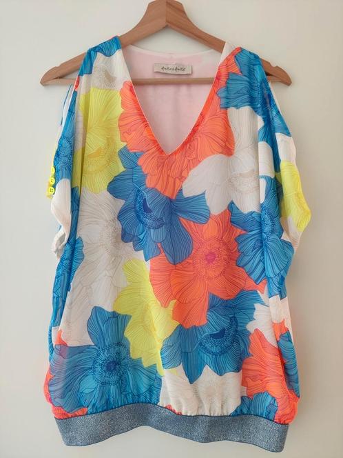 Top Amélie & Amélie bloemenprint (neonkleuren) maat L, Kleding | Dames, Topjes, Zo goed als nieuw, Maat 42/44 (L), Ophalen of Verzenden