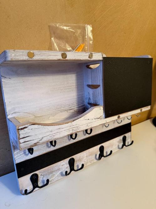 Muursleutelhanger/wandorganizer van hout en metaal - Nieuw, Huis en Inrichting, Woonaccessoires | Kapstokken, Nieuw, Overige typen