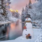 Bonhomme de neige avec cadeaux — Hauteur du bonhomme de neig