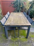 Grote tafel met 6 bijhorende stoelen, Antiek en Kunst, Antiek | Meubels | Tafels, Ophalen