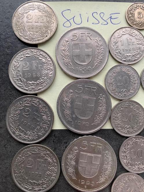 Devise SUISSE: 25 pièces (1946 à 2005), Postzegels en Munten, Munten | Europa | Niet-Euromunten, Losse munt, Overige landen, Ophalen of Verzenden