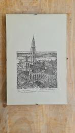 Daniël Winkelmans lithografie O.L.Vrouwekathedraal Antwerpen, Ophalen of Verzenden