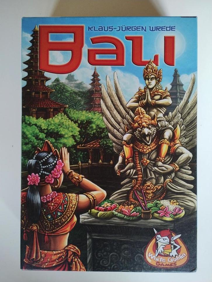 Bali van White Goblin Games, Hobby en Vrije tijd, Gezelschapsspellen | Bordspellen, Zo goed als nieuw, Een of twee spelers, Drie of vier spelers