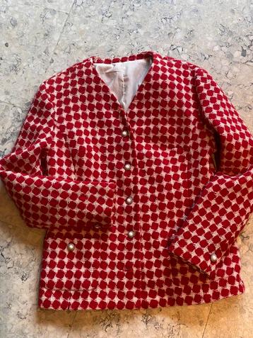Vintage tweed pied-de-poule jasje handmade (L) beschikbaar voor biedingen