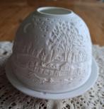Biscuit porseleinen theelichthouder, boerderijtjes, Moins de 25 cm, -, Comme neuf, Autres matériaux