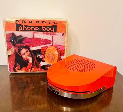 GRUNDIG PHONOBOY platenspeler 1960 Space Age, nieuw met doos, Audio, Tv en Foto, Platenspelers, Nieuw, Platenspeler, Philips, Automatisch