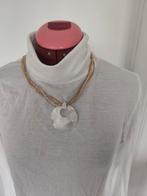 Collier moderne avec pendentif en nacre, perles de rocaille, Handtassen en Accessoires, Kettingen, Verstelbaar, Wit, Ophalen of Verzenden