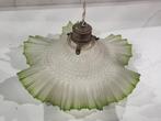 Antieke hanglamp van matglas groen uit de jaren 20/40, Ophalen of Verzenden