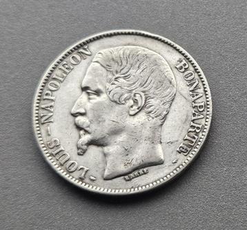 ZILVEREN MUNT 5 FRANCS NAPOLEON BONAPARTE 1852 (A) beschikbaar voor biedingen