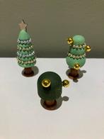 Kerstversiering 3 zelf gecreëerde kerstboompjes in hout, Ophalen of Verzenden, Nieuw