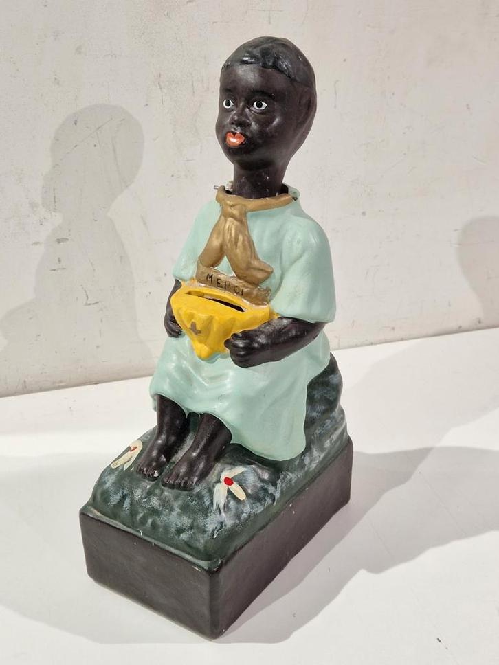 Collectebus uit de koloniale tijd , knikkende spaarpot, Antiek en Kunst, Antiek | Woonaccessoires, Ophalen of Verzenden