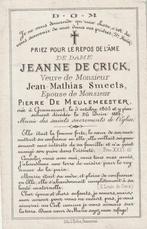 Carte de prière De Crick, Envoi, Image pieuse