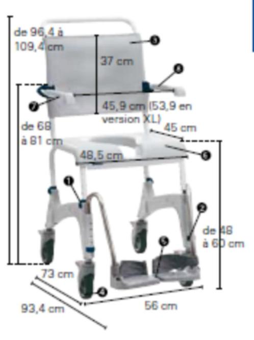 Chaise de douche Aquatec Ocean Dual, Diversen, Verpleegmiddelen, Zo goed als nieuw, Ophalen of Verzenden